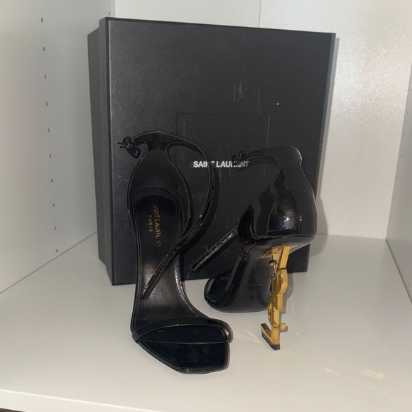 Saint Laurent Shoes - Saint Laurent Black and Gold Women's Heels